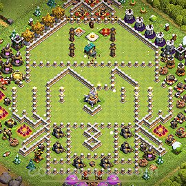 TH11 Funny Troll Base Plan with Link, Copy Town Hall 11 Art Design 2023, #30
