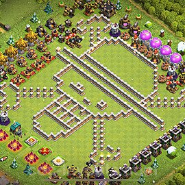 TH11 Funny Troll Base Plan with Link, Copy Town Hall 11 Art Design 2023, #31