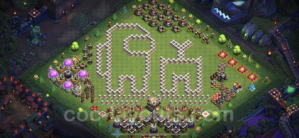 TH11 Funny Troll Base Plan with Link, Copy Town Hall 11 Art Design 2023, #24