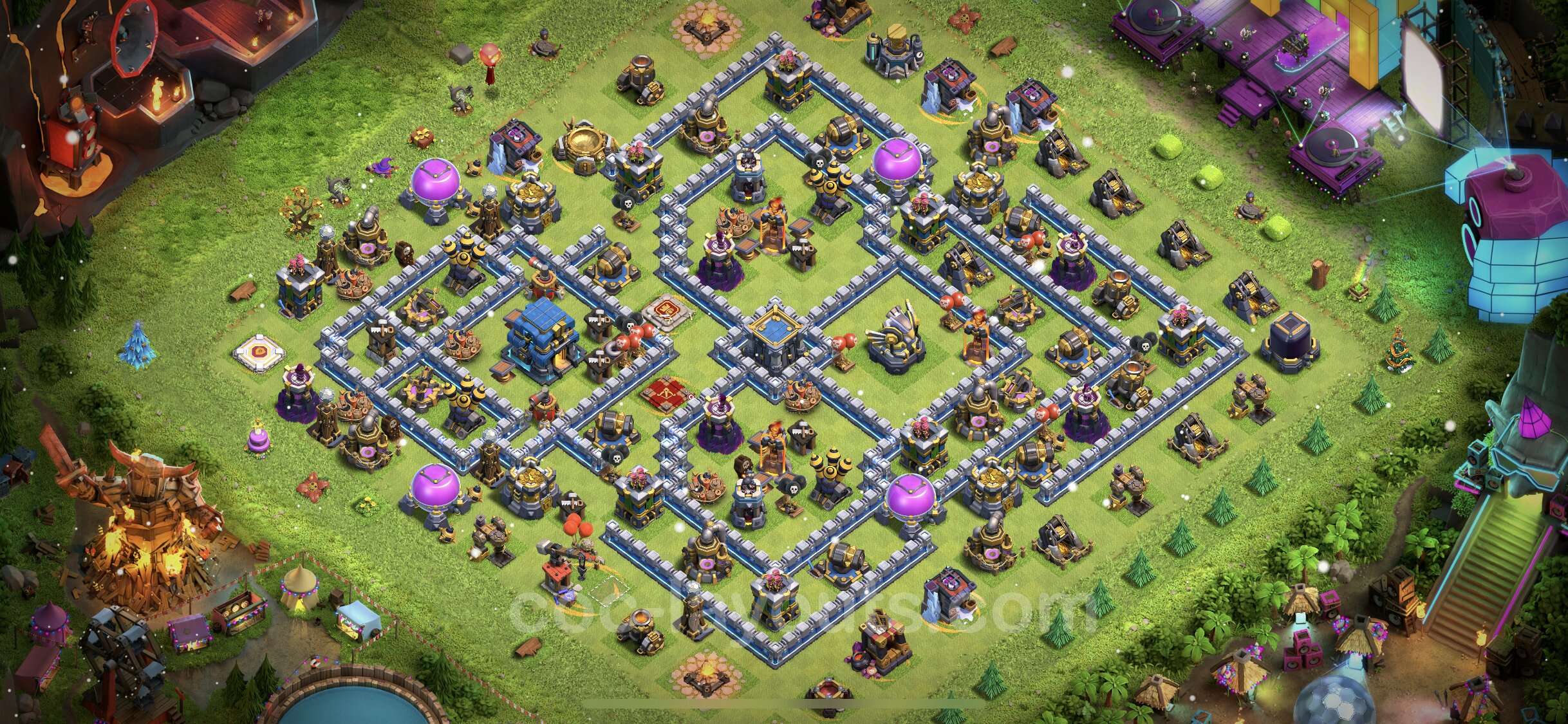 Base Th With Link Anti Dragon Town Hall Level Base Copy Anti