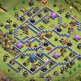 TH12 Trophy Base Plan with Link, Copy Town Hall 12 Base Design 2023, #109