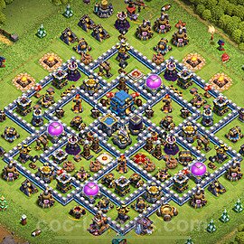 TH12 Anti 3 Stars Base Plan with Link, Copy Town Hall 12 Base Design 2024, #129