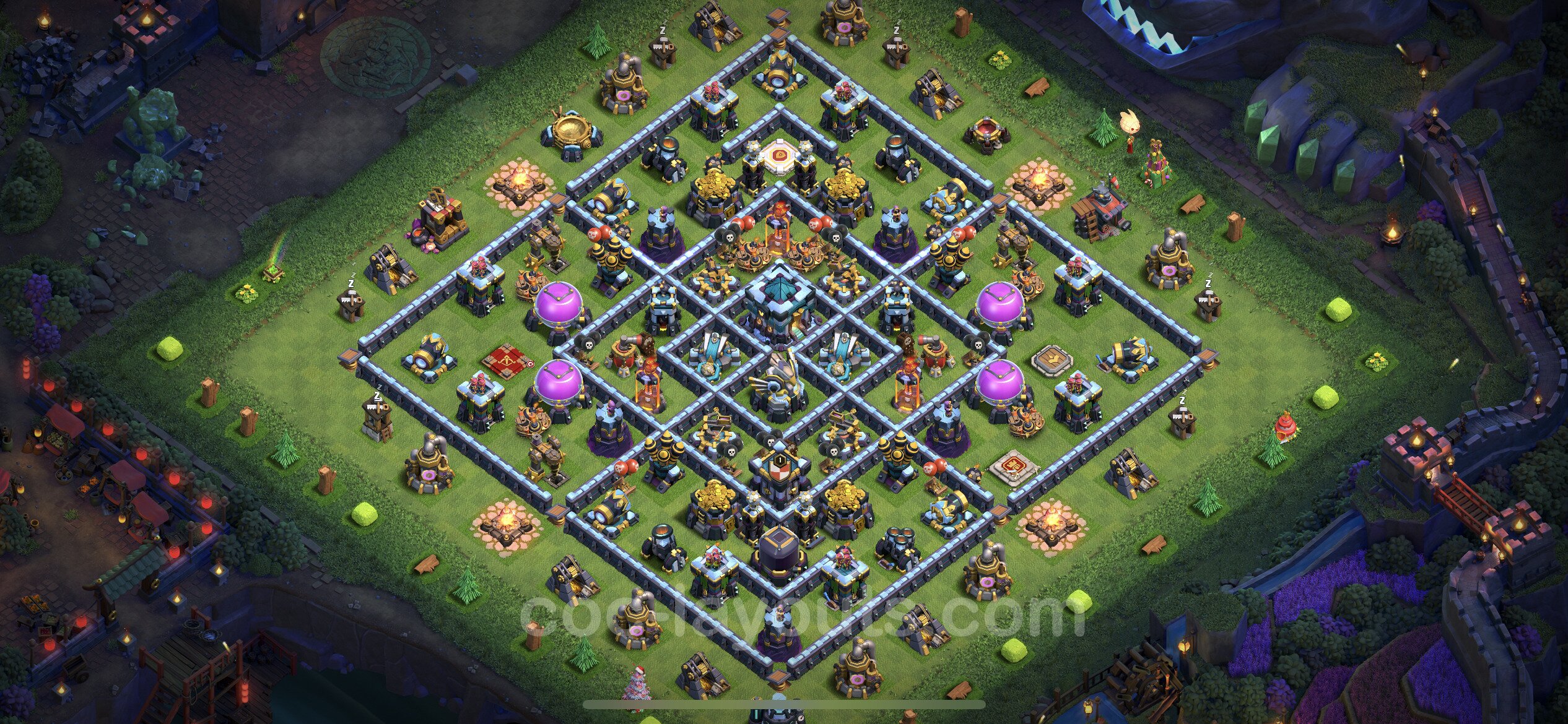 Best Anti Stars Base Th With Link Hybrid Town Hall Level