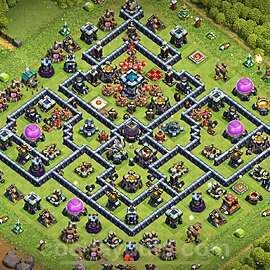 TH13 Anti 2 Stars Base Plan with Link, Anti Everything, Copy Town Hall 13 Base Design 2023, #96