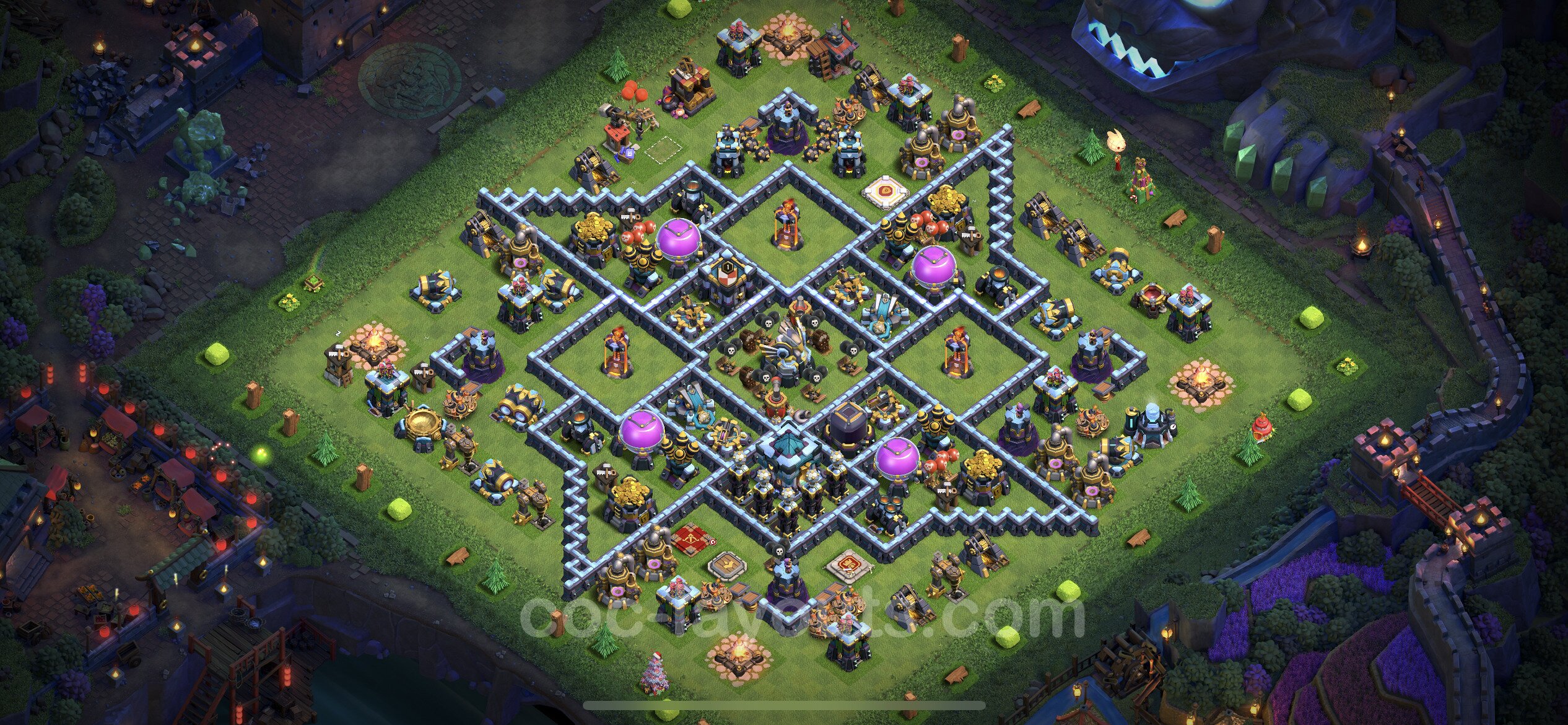 Farming Base Th With Link Anti Stars Clash Of Clans Town