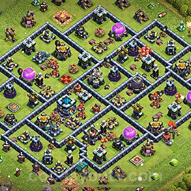 Base plan TH13 (design / layout) with Link, Anti Everything, Hybrid for Farming 2024, #70