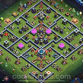 Base plan TH13 (design / layout) with Link, Anti Everything, Hybrid for Farming 2024, #72