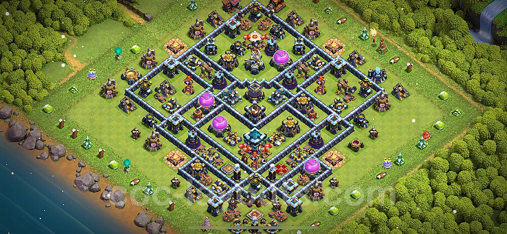 Base plan TH13 (design / layout) with Link, Anti Air / Electro Dragon for Farming 2024, #69