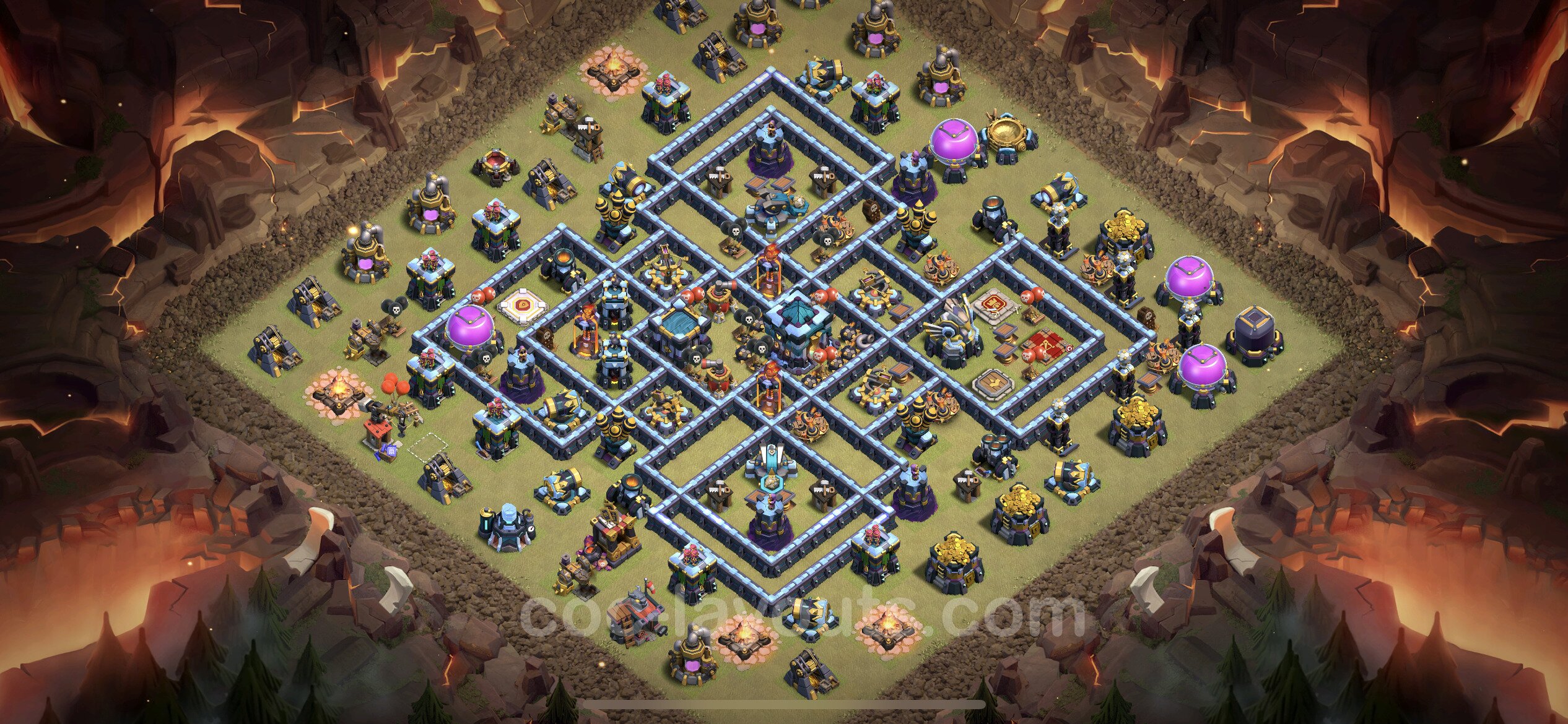 Best Anti 3 Stars War Base TH13 With Link Anti Everything 2022 Town