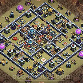 TH13 Max Levels CWL War Base Plan with Link, Copy Town Hall 13 Design 2023, #220