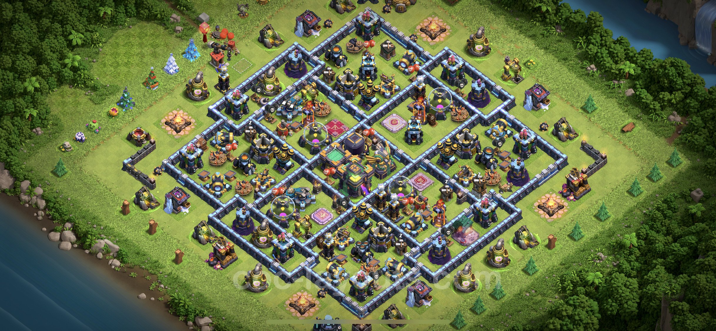 Best Unbeatable Base TH With Link Hybrid Town Hall Level Anti Loot Base Copy