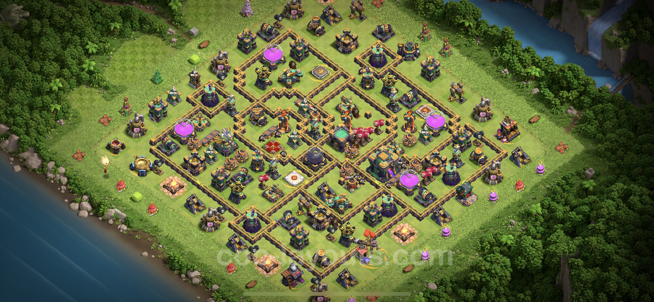 Farming Base Th With Link Anti Stars Hybrid Clash Of Clans