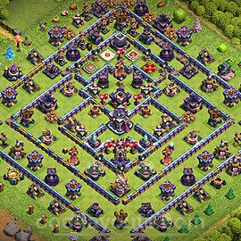 TH15 Anti 3 Stars Base Plan with Link, Copy Town Hall 15 Base Design 2023, #48