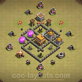Die Clan War Base RH4 + Link, Anti Alles 2024 - COC Rathaus Level 4 Kriegsbase (CK / CW) - #18