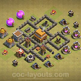 Die Clan War Base RH4 + Link, Anti Alles 2024 - COC Rathaus Level 4 Kriegsbase (CK / CW) - #27