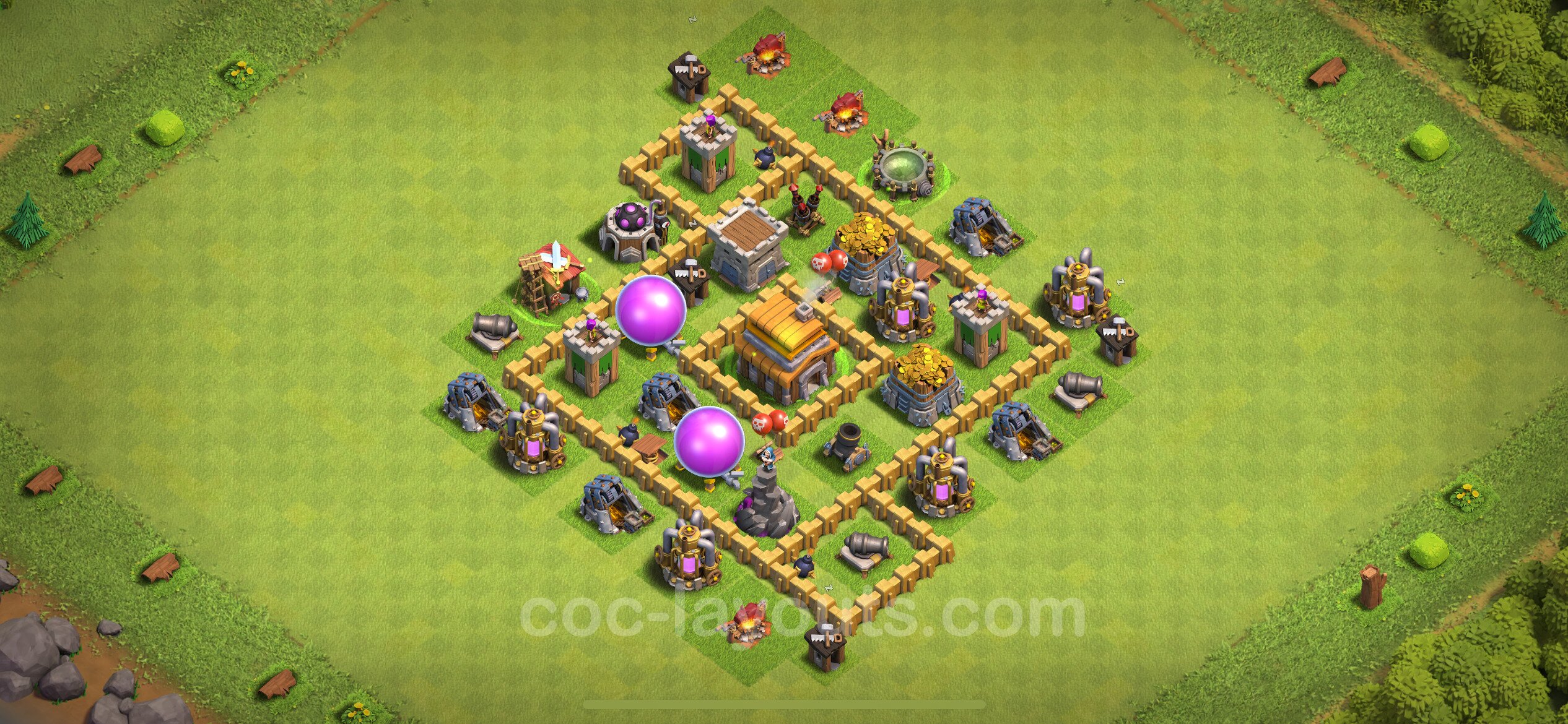 Best Anti 3 Stars Base TH5 With Link Hybrid 2023 Town Hall Level 5