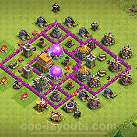 Base plan TH6 Max Levels with Link, Anti Everything for Farming 2024, #165