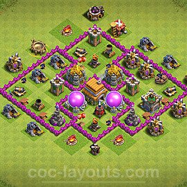 Base plan TH6 Max Levels with Link, Anti Everything for Farming 2024, #166