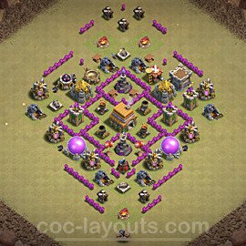 TH6 Max Levels CWL War Base Plan with Link, Anti Everything, Copy Town Hall 6 Design, #34