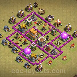 Die Maximal Clan War Base RH6 + Link, Anti Alles 2024 - COC Rathaus Level 6 Kriegsbase (CK / CW) - #58