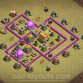 Die Clan War Base RH6 + Link 2024 - COC Rathaus Level 6 Kriegsbase (CK / CW) - #59