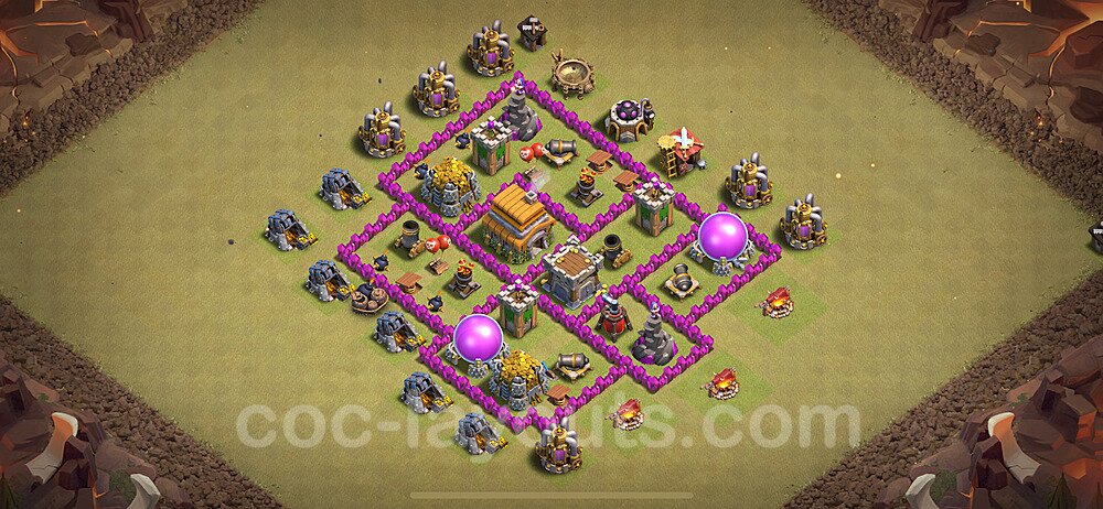 TH6 Max Levels CWL War Base Plan with Link, Anti Everything, Copy Town Hall 6 Design 2024, #58