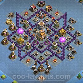 Anti Everything TH7 Base Plan with Link, Hybrid, Copy Town Hall 7 Design, #213