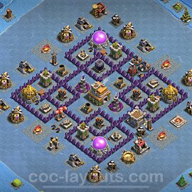 Full Upgrade TH7 Base Plan with Link, Anti Everything, Copy Town Hall 7 Max Levels Design, #215