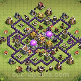 Base plan TH7 (design / layout) with Link, Hybrid for Farming, #256