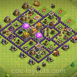 Base plan TH7 Max Levels with Link, Anti Everything for Farming 2024, #266