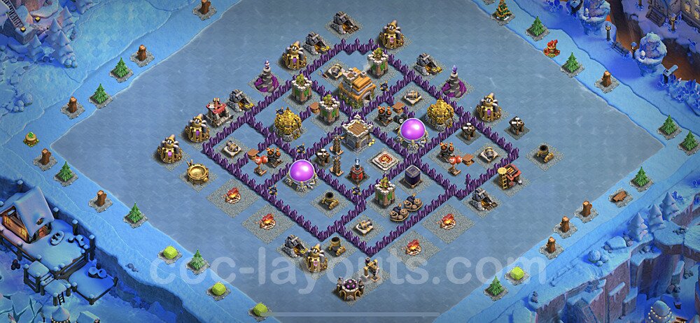 Base plan TH7 (design / layout) with Link, Hybrid for Farming, #252