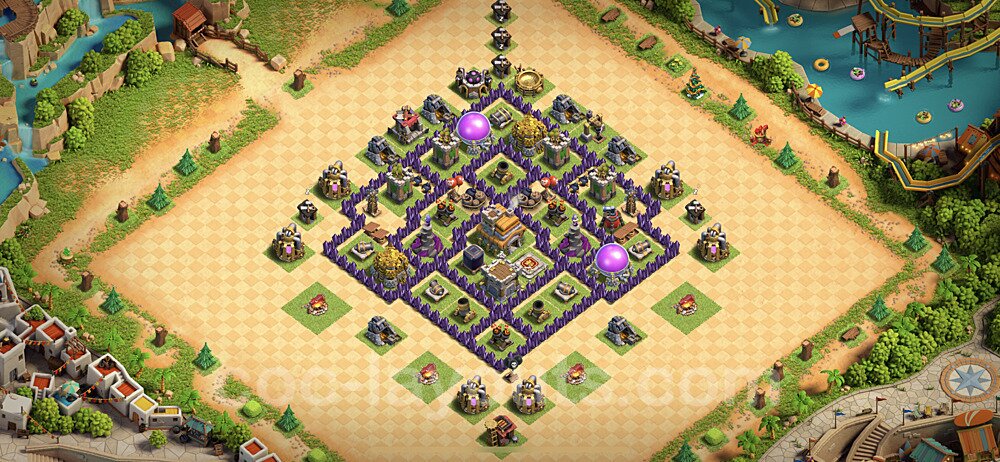 Base plan TH7 (design / layout) with Link, Hybrid for Farming, #254