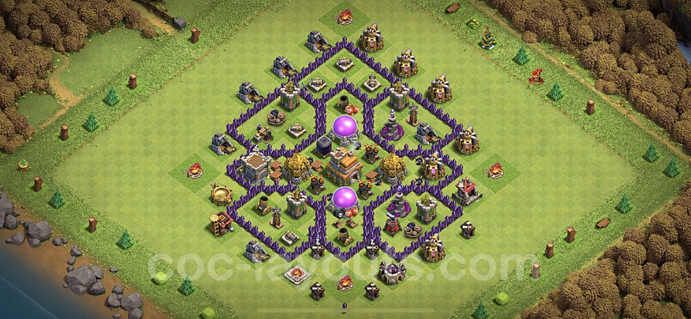 Base plan TH7 (design / layout) with Link, Hybrid for Farming, #255