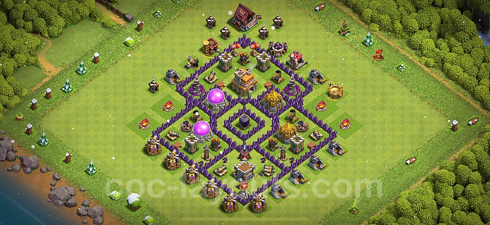 Farming Base TH7 With Link Anti 2 Stars Hybrid Clash Of Clans 2025