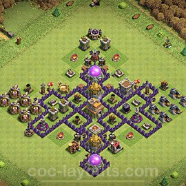 TH7 Funny Troll Base Plan with Link, Copy Town Hall 7 Art Design, #2