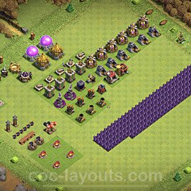 TH7 Funny Troll Base Plan with Link, Copy Town Hall 7 Art Design, #3