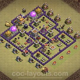 TH7 Max Levels CWL War Base Plan with Link, Anti Everything, Copy Town Hall 7 Design, #69