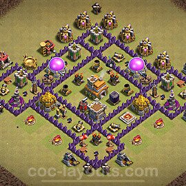 Die Clan War Base RH7 + Link, Anti Alles, Hybrid 2024 - COC Rathaus Level 7 Kriegsbase (CK / CW) - #90