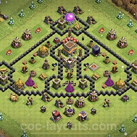 TH8 Trophy Base Plan with Link, Copy Town Hall 8 Base Design, #254
