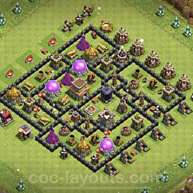 Base plan TH8 (design / layout) with Link, Anti 3 Stars for Farming, #289