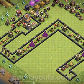 TH8 Funny Troll Base Plan with Link, Copy Town Hall 8 Art Design, #13