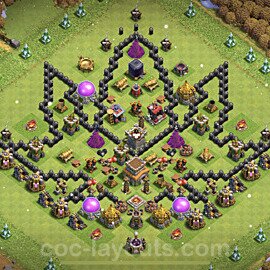TH8 Funny Troll Base Plan with Link, Copy Town Hall 8 Art Design, #15