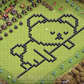 TH8 Funny Troll Base Plan with Link, Copy Town Hall 8 Art Design, #20