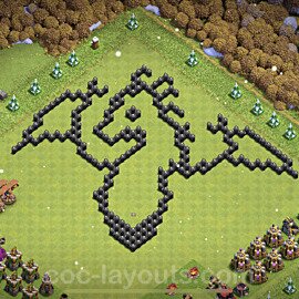 TH8 Funny Troll Base Plan with Link, Copy Town Hall 8 Art Design, #21