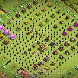 TH8 Funny Troll Base Plan with Link, Copy Town Hall 8 Art Design 2023, #25