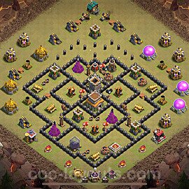 TH8 Max Levels CWL War Base Plan with Link, Copy Town Hall 8 Design 2023, #67