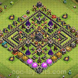 TH9 Trophy Base Plan with Link, Copy Town Hall 9 Base Design 2024, #246