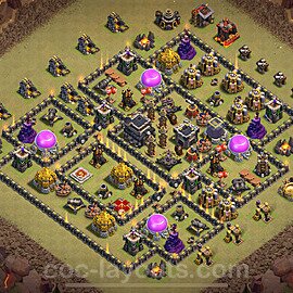 Die Clan War Base RH9 + Link, Anti Alles, Hybrid 2024 - COC Rathaus Level 9 Kriegsbase (CK / CW) - #122