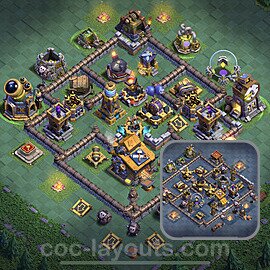 Diseño de aldea con Taller del Constructor nivel 10 Copiar - Perfecta COC Clash of Clans 2023 Base + Enlace - (#13)