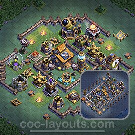 Best Builder Hall Level 10 Anti 3 Stars Base with Link - Copy Design 2023 - BH10 - #14